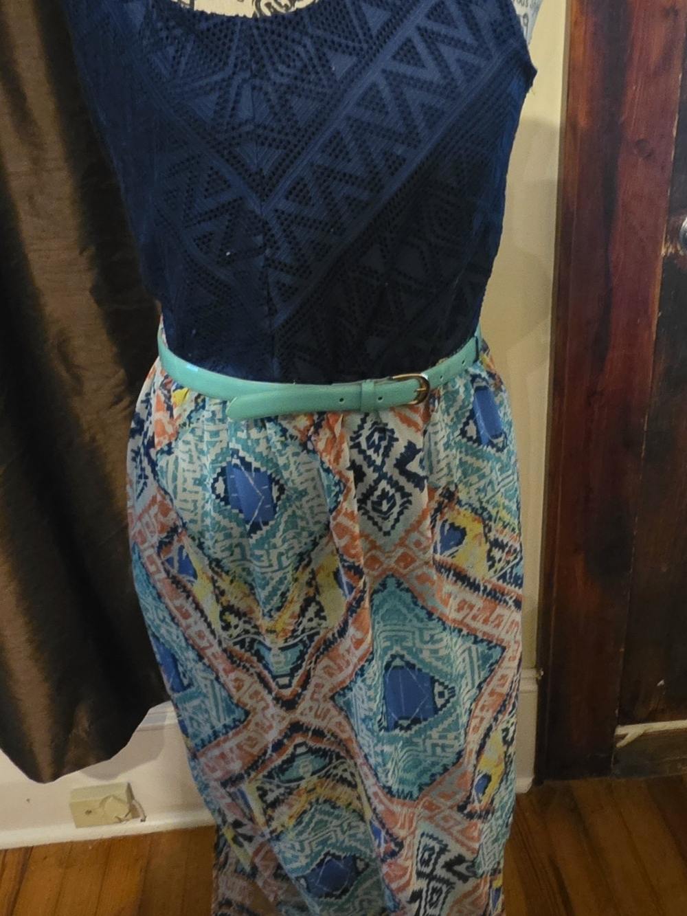 As U Wish bohemian lace-top maxi dress Small